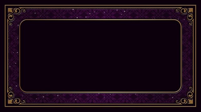 Floral frames gold and purple pattern