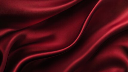 Obraz premium Elegant Deep Crimson Fabric: Abstract Waves and Folds Texture for Luxurious Backgrounds and Creative Projects.