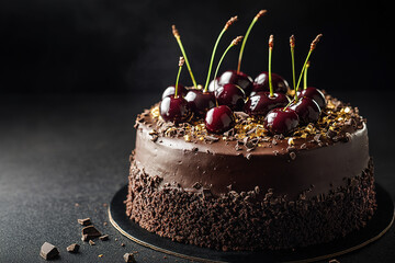 Chocolate Cherry Cake with Cherries for Festive Menus