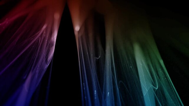 filigrane helle leuchtende Linien, futuristisch, Netzwerk, Hintergrund, digitale Daten, Hintergrund, Technologie, Wissenschaft, EDV, IT, Internet, ruhig, schwarz, orange, gr&uuml;n