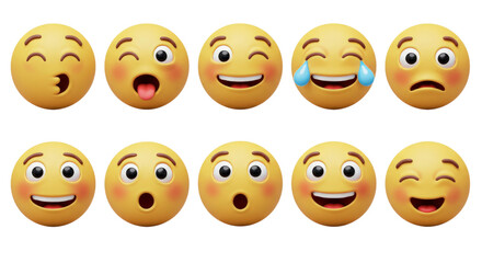 Fototapeta premium Cartoon faces various expressions