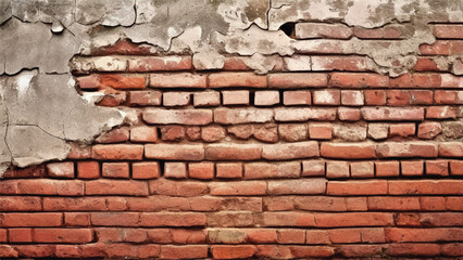 Old weathered brick wall background. Old brick wall. Old vintage brick wall texture pattern design. 