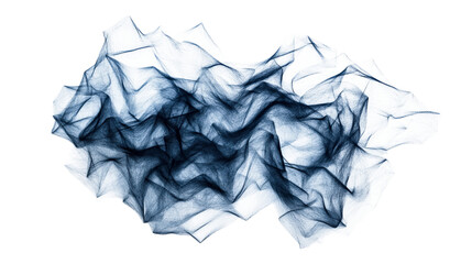 Obraz premium Abstract blue net illustration art on black background, cut out transparent