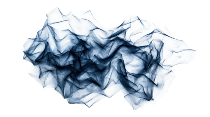 Abstract blue net illustration art on black background, cut out transparent