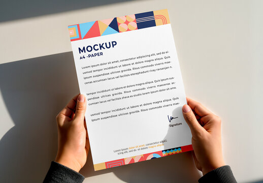 Letterhead Mockup in Hand's