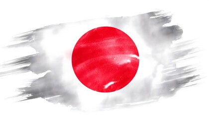Japan flag, isolated on a white background with copy space for text