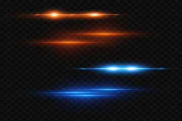 Neon lines. Speed ​​of light. Red-blue lines of speed and light. Vector.
