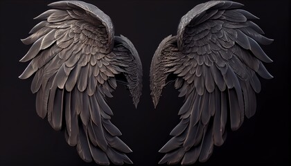 angel wings on black background