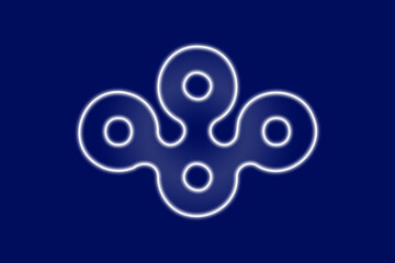 Official flag of Osaka. Prefecture in Japan. Illustration. Glow effect concept