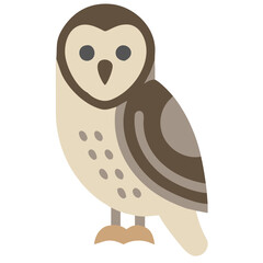 Simple Barn Owl Illustration, Vector Graphic