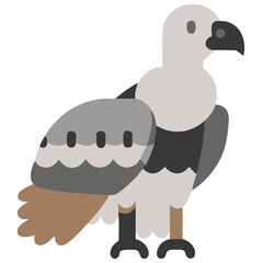 Cartoon Griffon Vulture Illustration, Isolated Vector