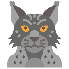 Stylized Iberian Lynx Portrait Illustration