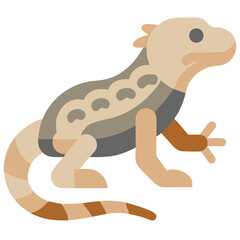 Stylized Sand Lizard Illustration, Flat Design
