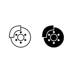 disc brake icon set vector. disc brake sign color editable