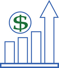 Sales growth icon, growth rate icon, growth icon free, improvement icon, economy icon