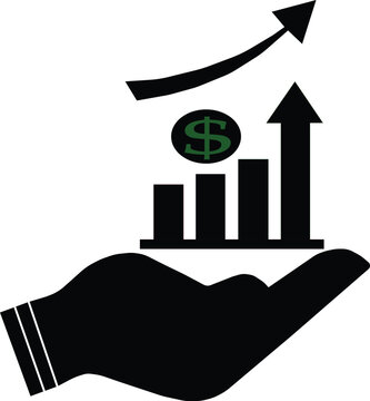Sales growth icon, sales growth icon on hand, growth rate icon, growth icon free, improvement icon, economy icon