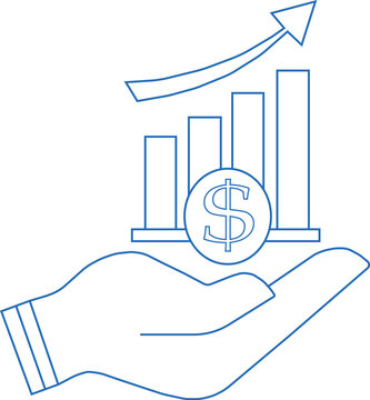 Sales growth icon, sales growth icon on hand, growth rate icon, growth icon free, improvement icon, economy icon
