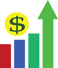 Sales growth icon, growth rate icon, growth icon free, improvement icon, economy icon
