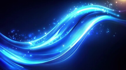 Obraz premium Abstract Blue Light Wave Design