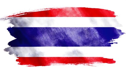 Thailand flag, isolated on a white background with copy space for text