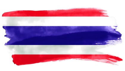 Thailand flag, isolated on a white background with copy space for text
