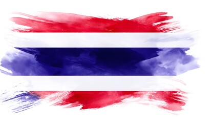 Thailand flag, isolated on a white background with copy space for text