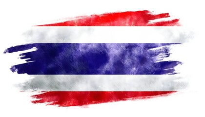 Thailand flag, isolated on a white background with copy space for text