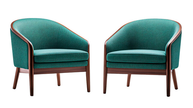 Modern teal accent chairs with wooden legs for stylish interiors