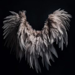 angel wings on black background