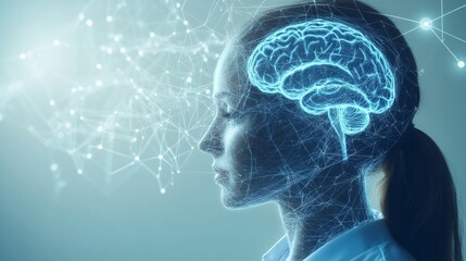 Obraz premium An AI powered system improving mental health care by analyzing patient behavior, psychological patterns, and treatment history to recommend personalized therapy sessions