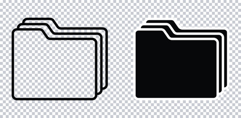 Folder Icon Set Vector - Modern File Organization Symbols for UI/UX & Web Design - Flat Document Collection Illustration.