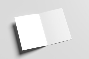 Bifold brochure mockup isolated on grey background