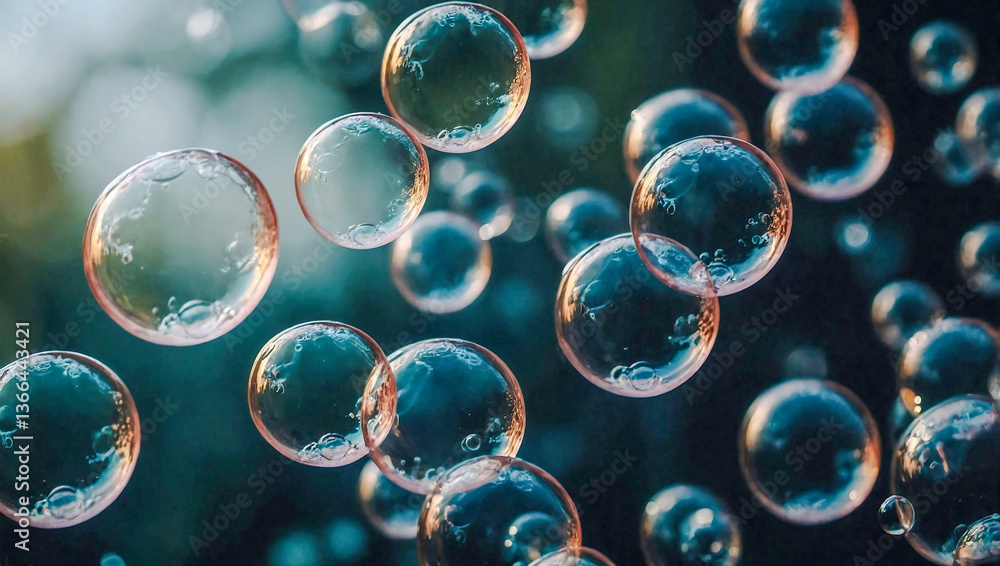 Poster background with transparent bubbles