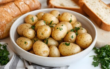 Bowl of Perfectly Cooked Baby Potatoes with Parsley