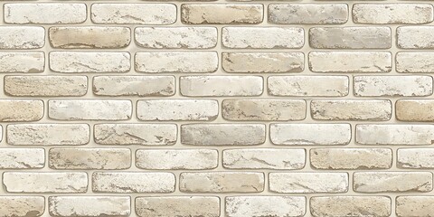 Fototapeta premium Seamless Pattern of Distressed White Brick Wall Texture