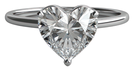 PNG An isolated close up white heart shape diamond ring jewelry heart-shaped accessories.