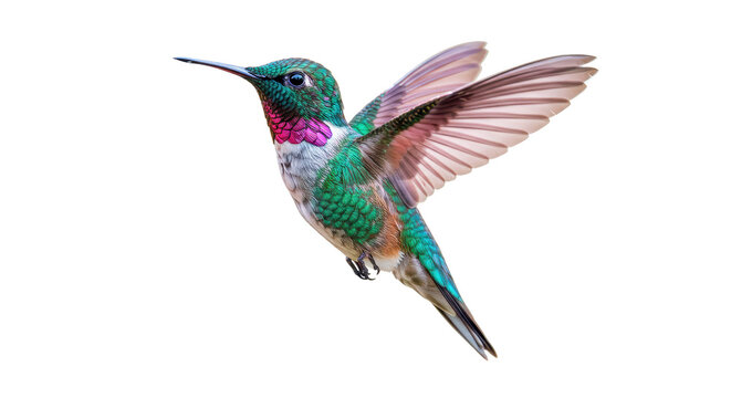 Isolated Hummingbird in Flight