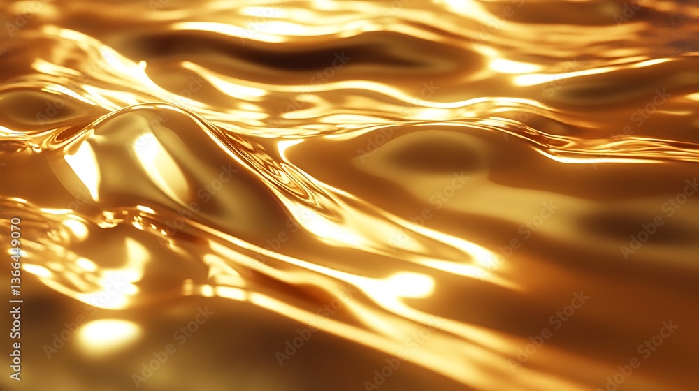 Aufkleber golden metallic texture with wavy surface, abstract background for graphic design projects and digit