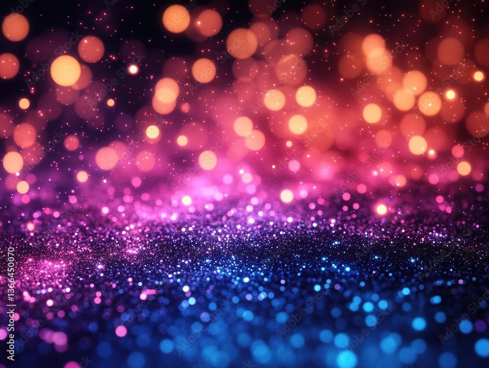 Poster vibrant abstract background featuring colorful bokeh lights with a shimmering effect