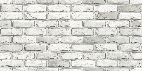 White Brick Wall Texture Seamless Pattern Background