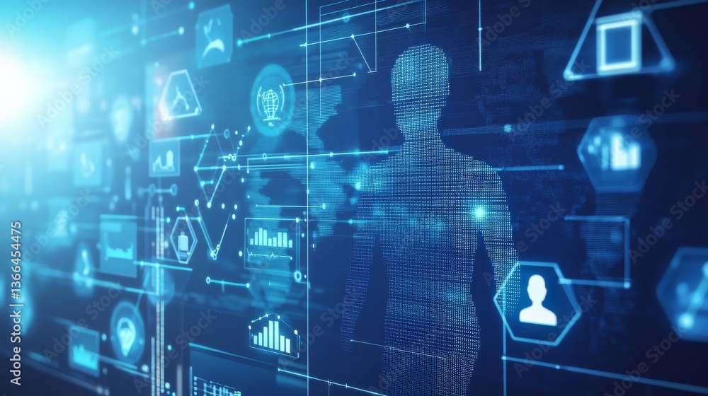 Wall mural an ai powered system improving talent recruitment by analyzing candidate qualifications, behavioral 