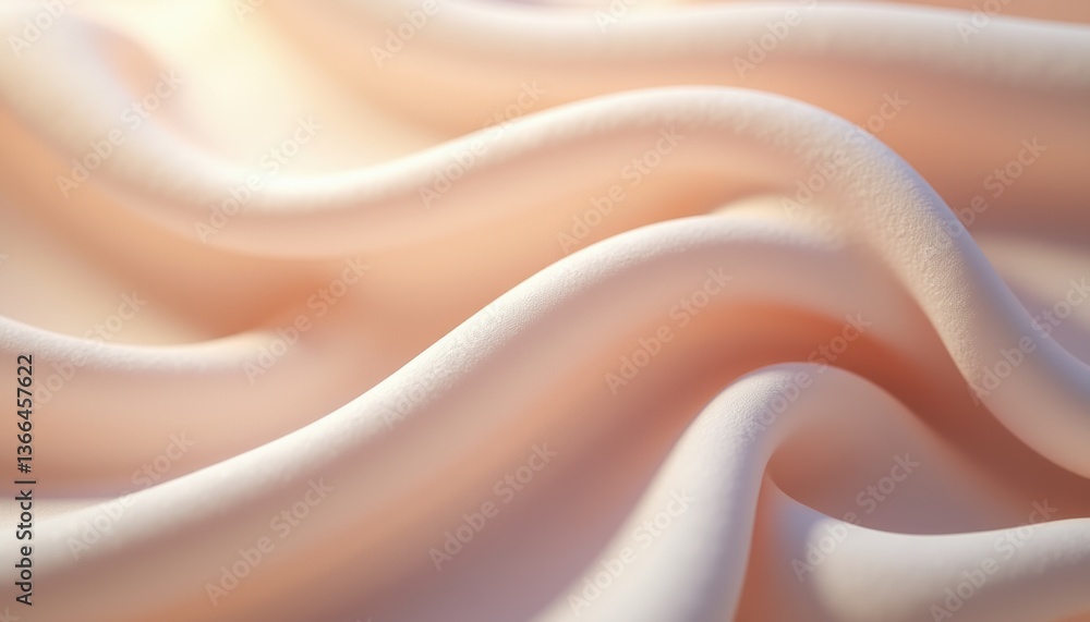 Poster soft fabric texture in light peach color waves