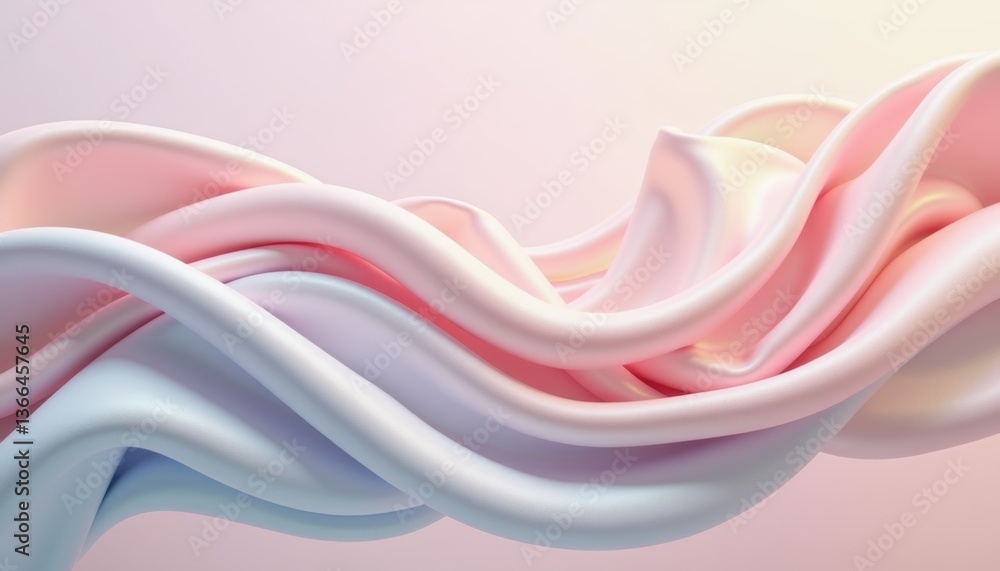 Poster abstract flowing fabric in pastel colors representing softness