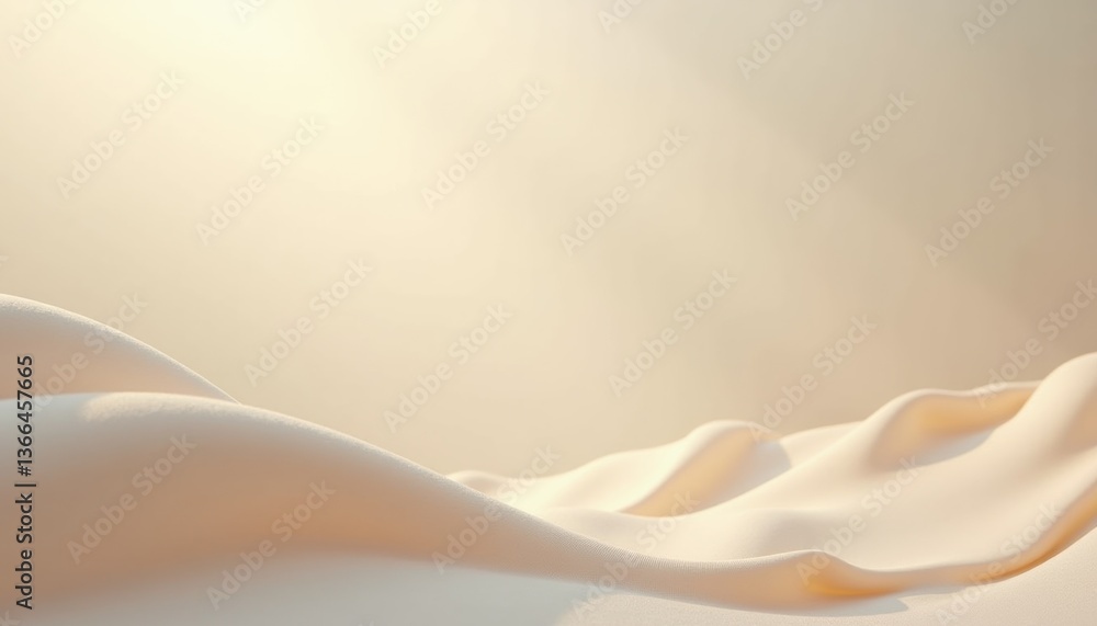 Poster soft fabric waves in abstract light background