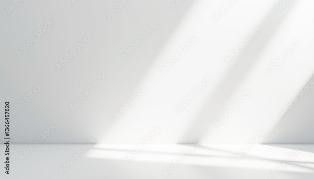 Aufkleber Bright empty space with soft shadows and light patterns  