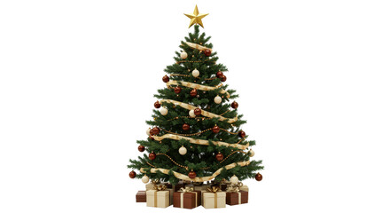 Isolated Decorated Christmas Tree