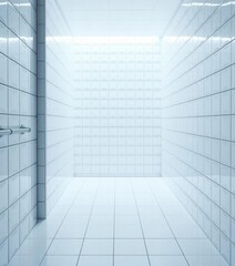 Clean, bright white tiles, subtle grout lines, uniform texture, white background, matte, interior design