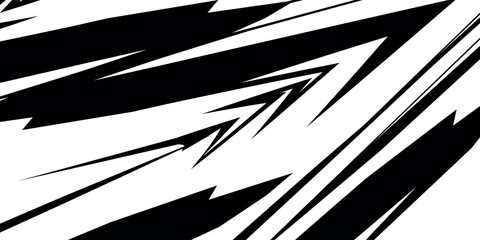 Abstract black and white background with spikes and zigzag line pattern