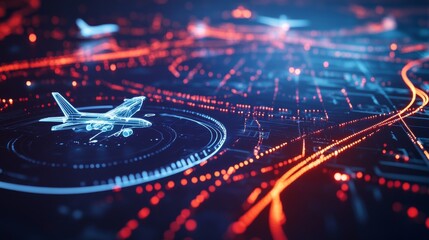 An AI powered system optimizing air traffic control by analyzing flight data, weather conditions, and airspace usage to reduce delays and ensure safe air travel