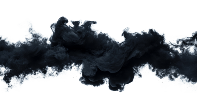 Dark gray smoke cloud, cut out transparent